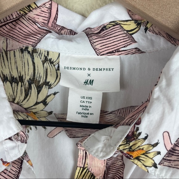 DESMOND & DEMPSEY x H&M Banana Balloon Sleeve Dress size xxs - Picture 5 of 8